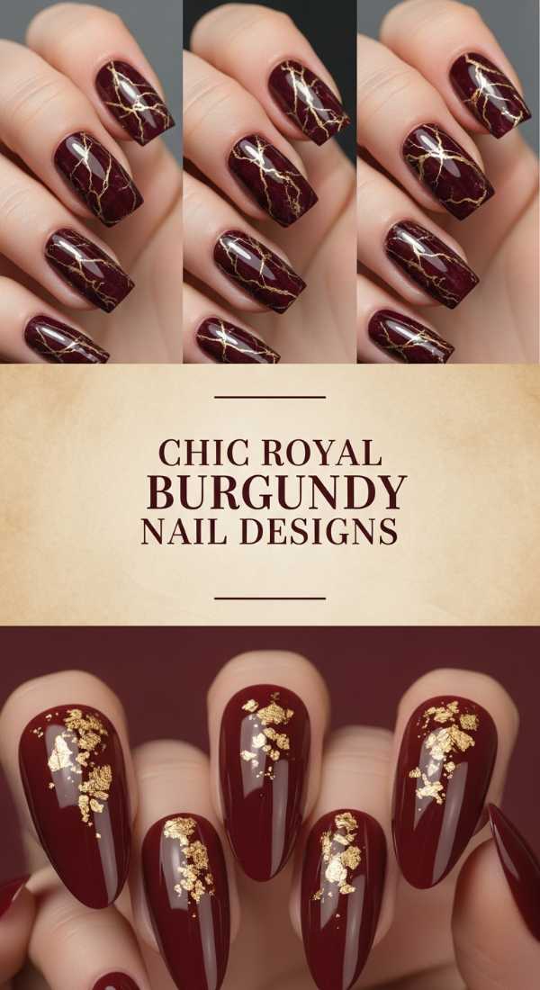 Chic Royal Burgundy Nail Designs 69ece59d593d2