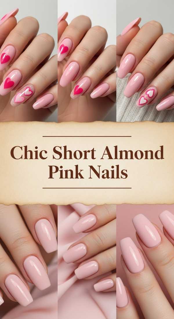 Chic Short Almond Pink Nails 69df1ba456f5f