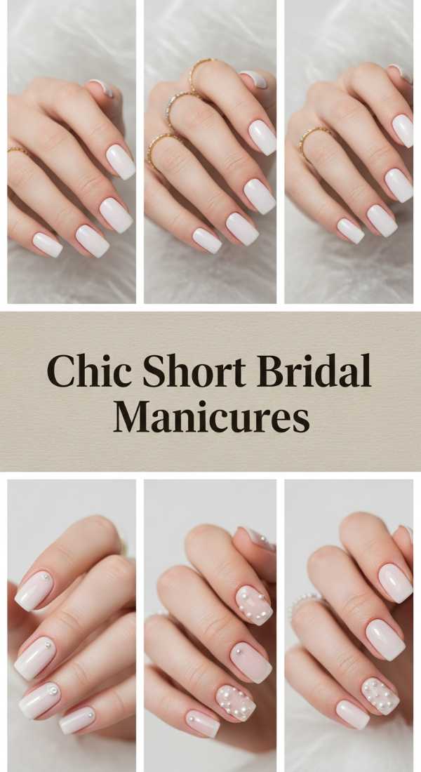 Chic Short Bridal Manicures