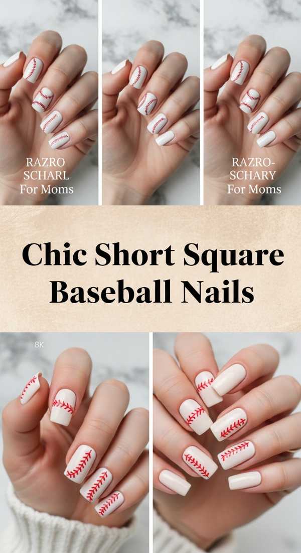 Chic Short Square Baseball Nails 69f0cc2ea9670
