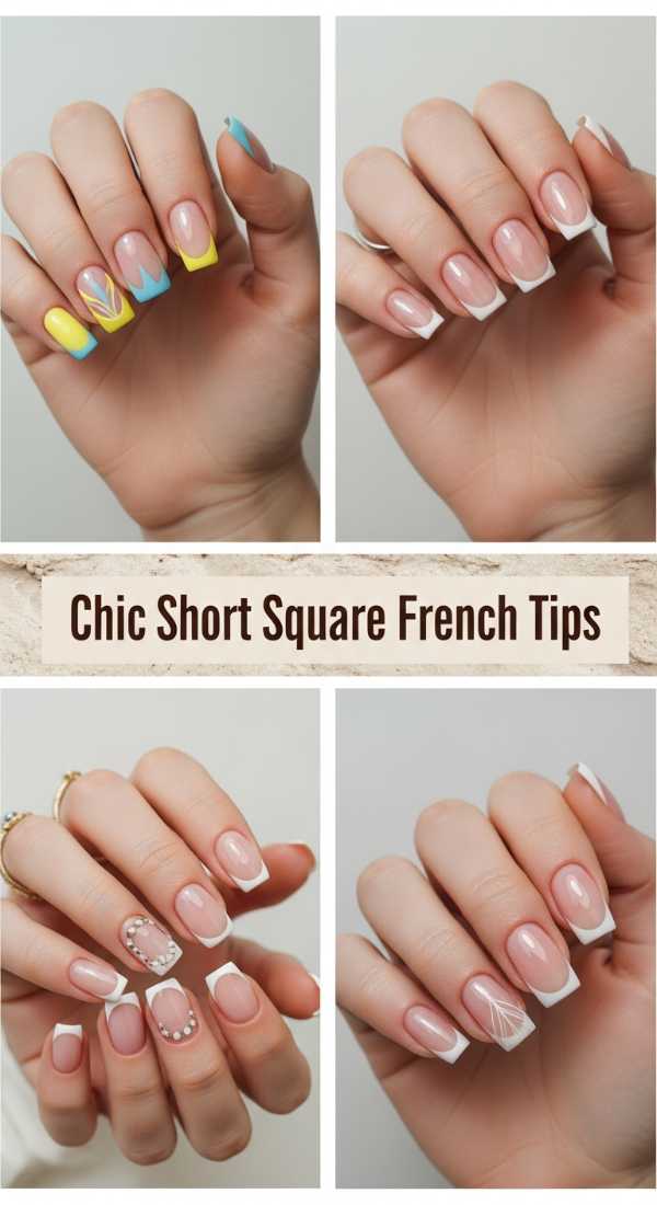 Chic Short Square French Tips 69e5f3e9f04e1