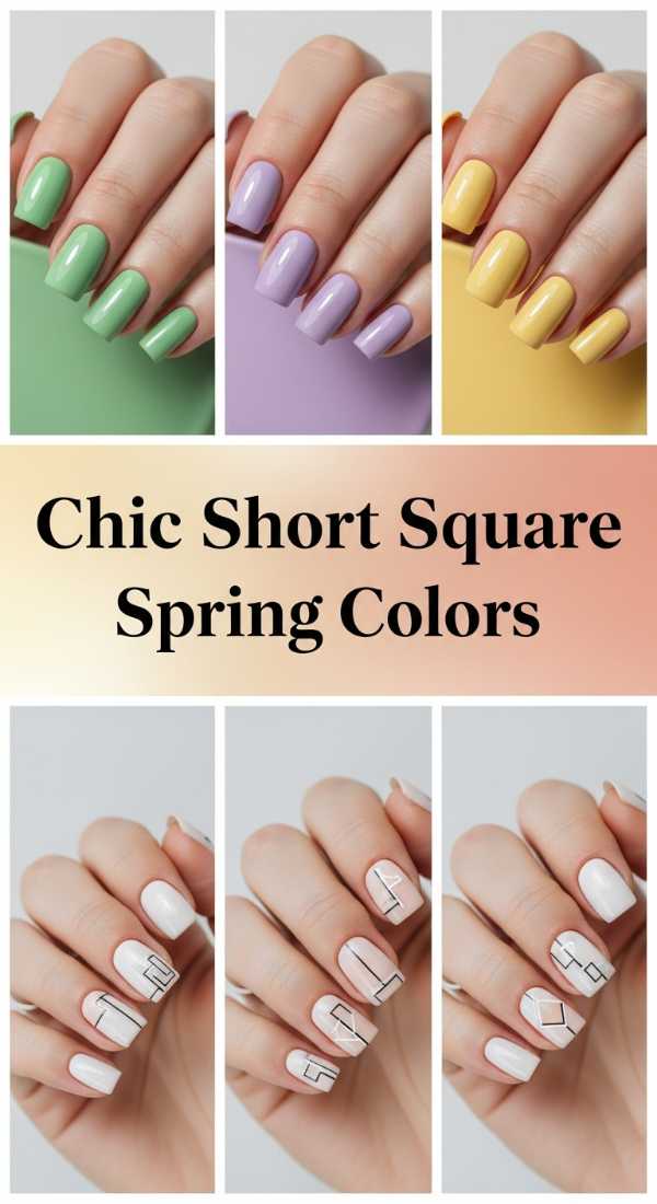 Chic Short Square Spring Colors 69ef3ae271e87