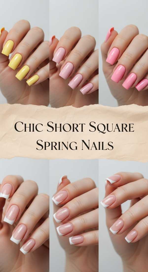 Chic Short Square Spring Nails 69de457a36f8d