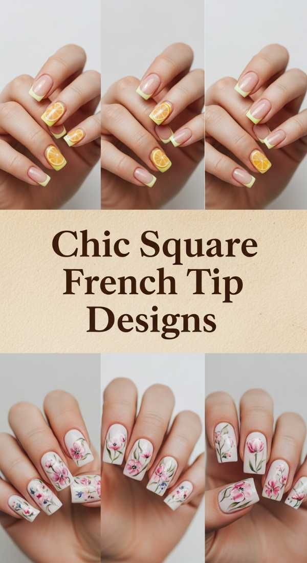 Chic Square French Tip Designs 69eb7281eea01