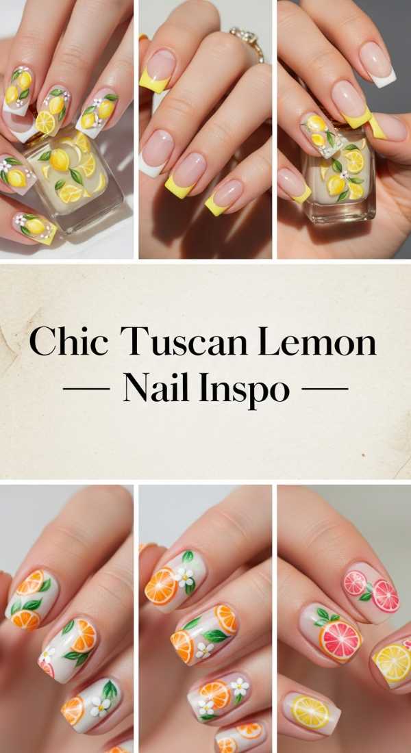 Chic Tuscan Lemon Nail Inspo 69ecf88885bd8