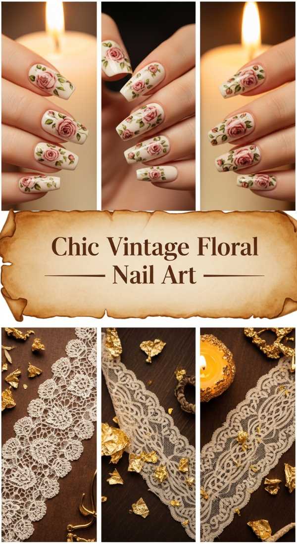 Chic Vintage Floral Nail Art 69ee407fe5a13