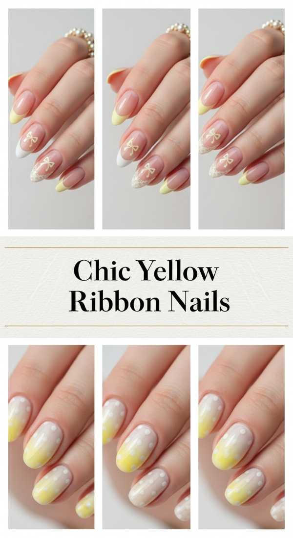 Chic Yellow Ribbon Nails 69f0ca4d77835
