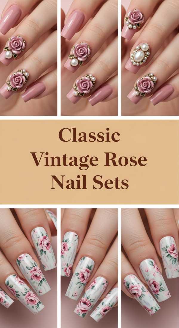 Classic Vintage Rose Nail Sets 69ecf887a59f8