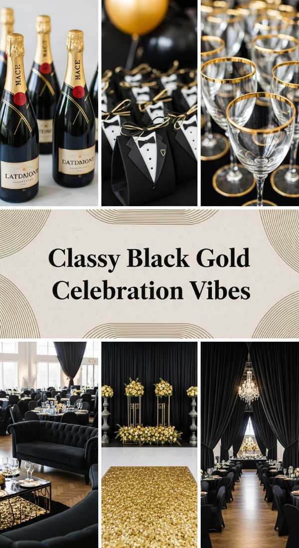 Classy Black Gold Celebration Vibes 69df24352428a