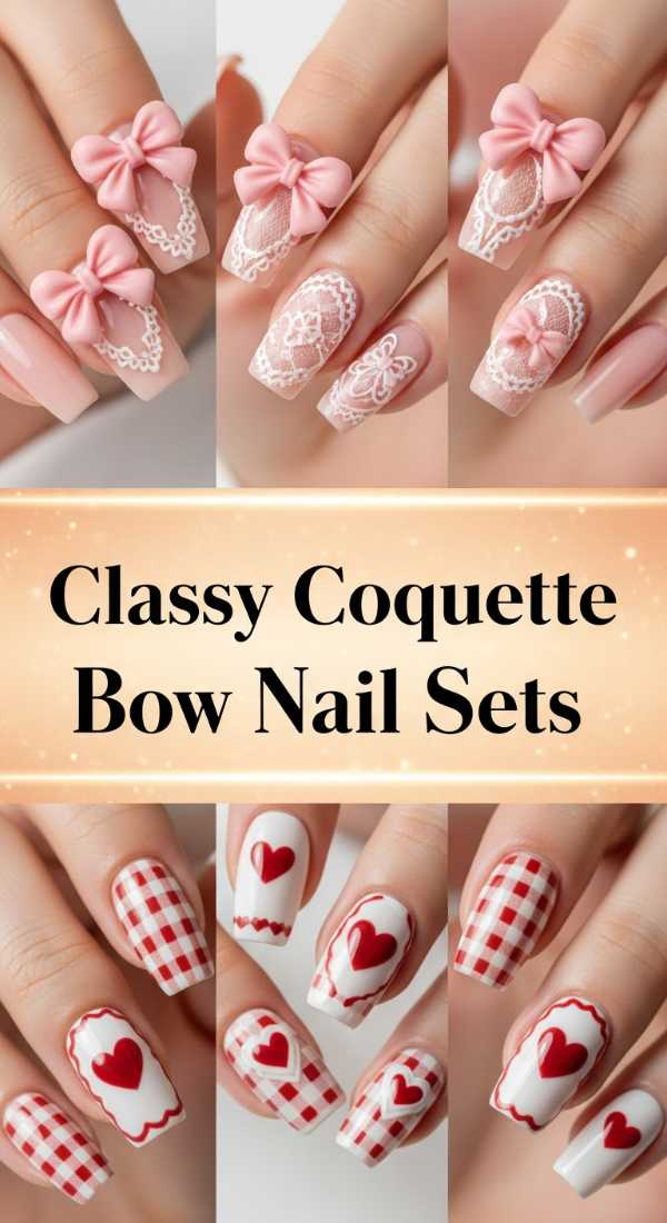 Classy Coquette Bow Nail Sets 69e4e4a5594a1