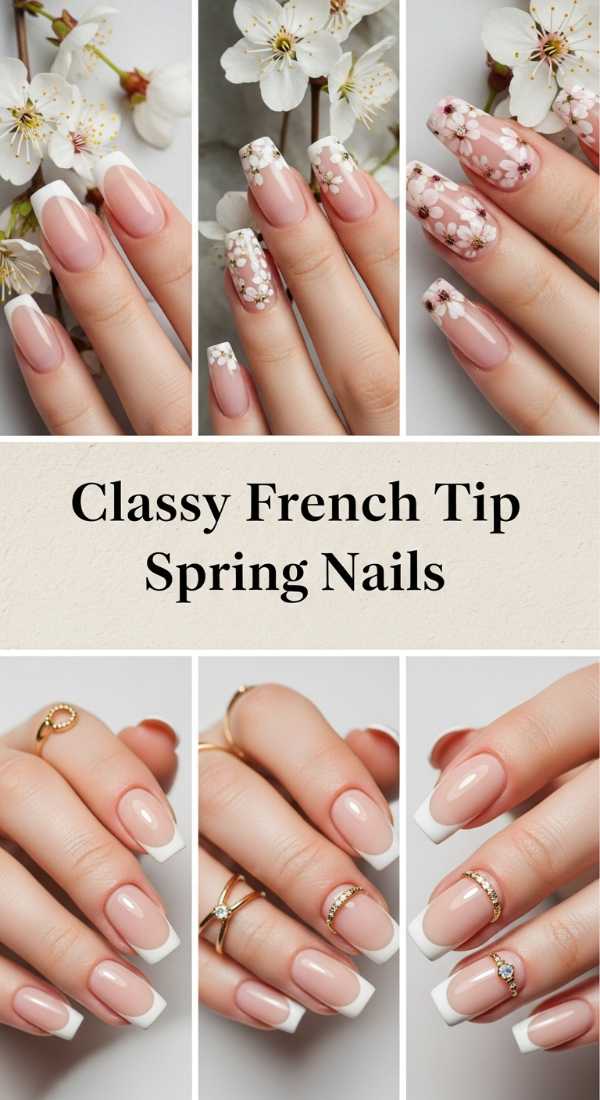 Classy French Tip Spring Nails