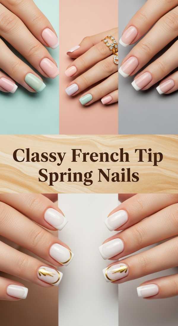 Classy French Tip Spring Nails 69de45737be36