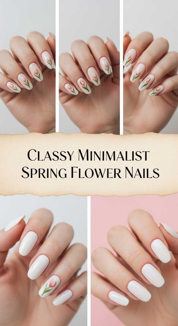 Classy Minimalist Spring Flower Nails 69f24a5f3878f