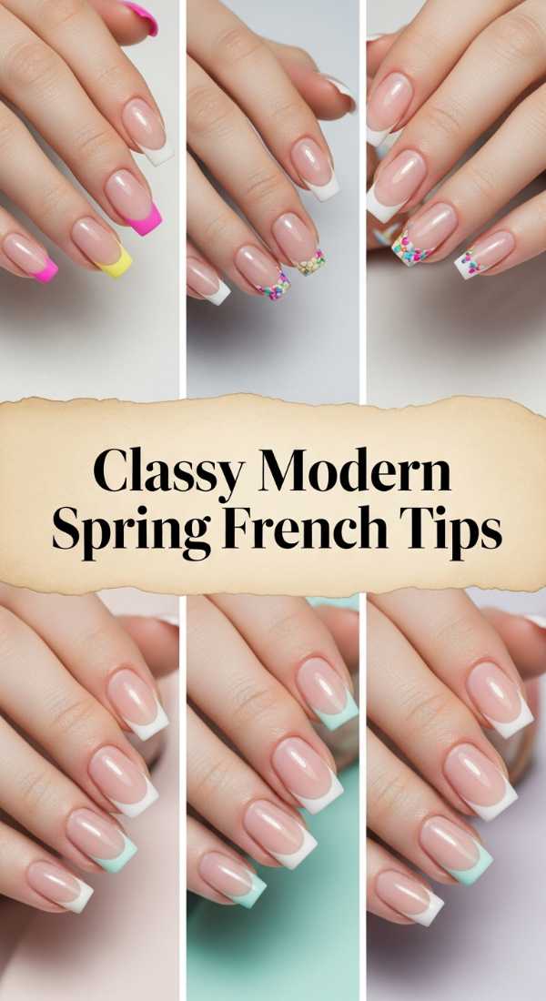 Classy Modern Spring French Tips 69f32d6c6e464