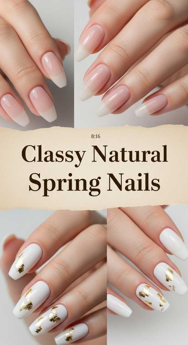 Classy Natural Spring Nails 69e4c0de47ba5