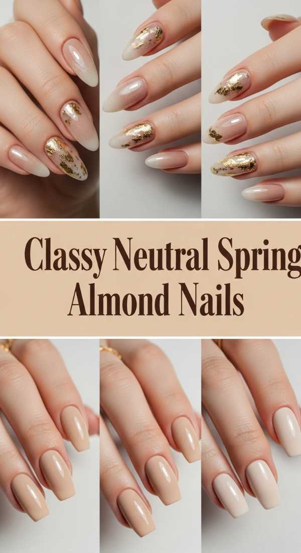 Classy Neutral Spring Almond Nails 69ee4179c2a20
