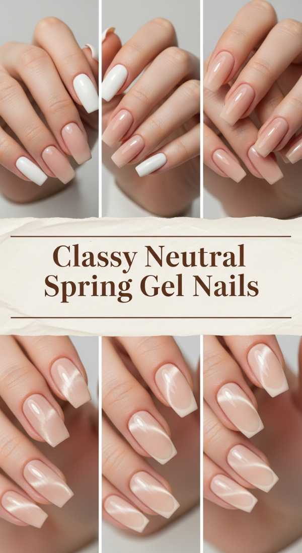 Classy Neutral Spring Gel Nails 69ef3c83e8a07