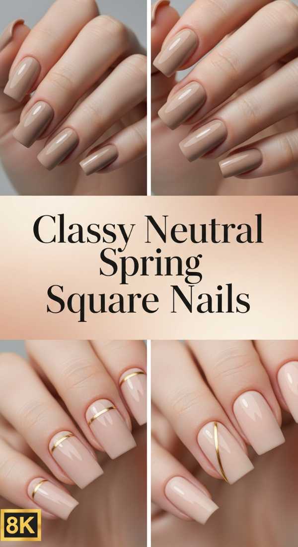 Classy Neutral Spring Square Nails 69ee41853de54