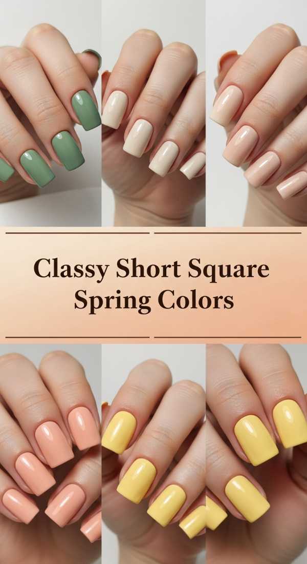 Classy Short Square Spring Colors 69f24a70434f9