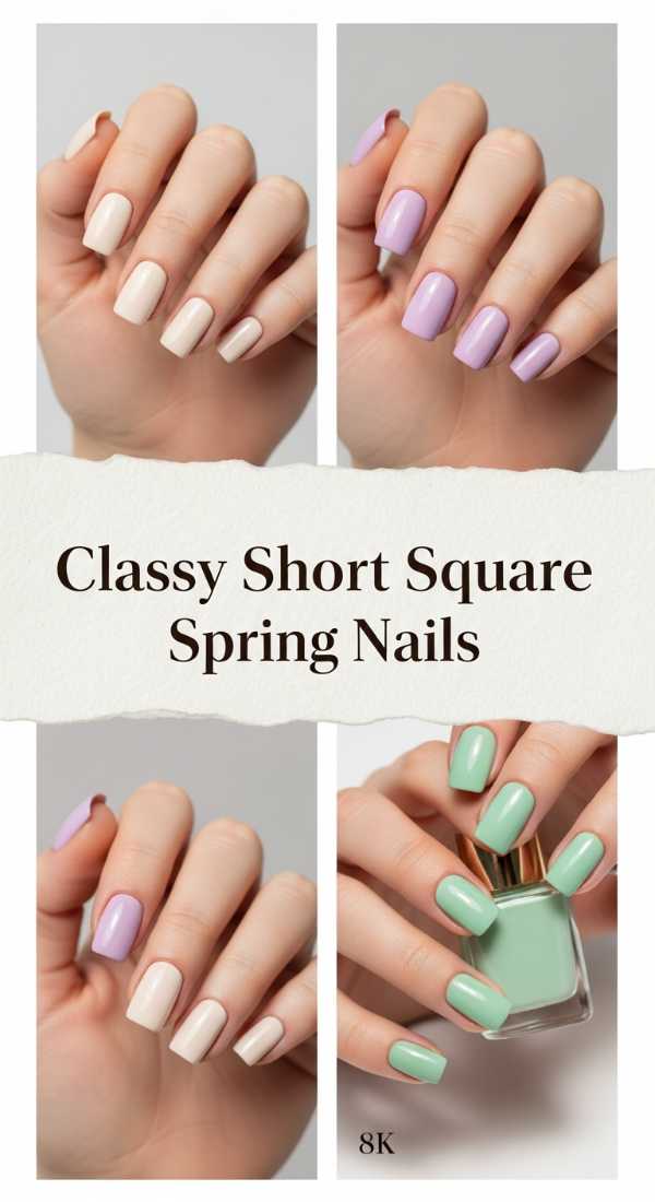 Classy Short Square Spring Nails