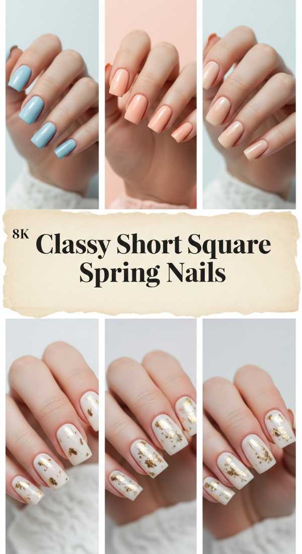 Classy Short Square Spring Nails 69f24a806b153