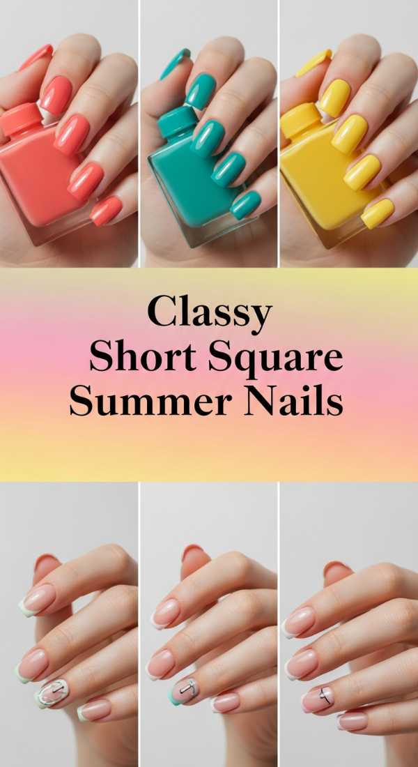 Classy Short Square Summer Nails 69ee4098e3281