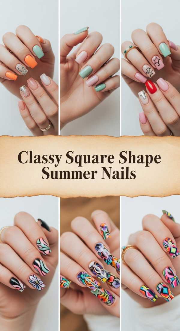 Classy Square Shape Summer Nails 69e905c0af3b1