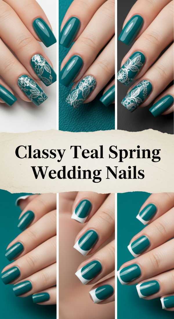 Classy Teal Spring Wedding Nails 69ef3c5e2d1c4