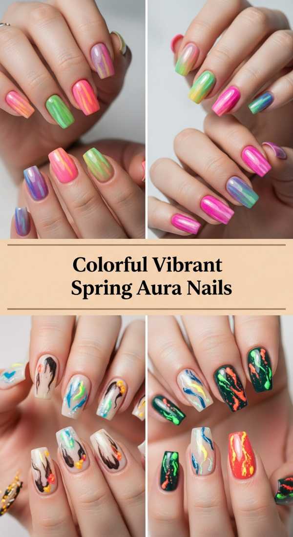 Colorful Vibrant Spring Aura Nails 69f2494d0791a