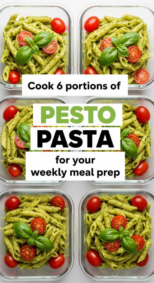 Cook 6 Portions Of Pesto Pasta For Your Weekly Meal Prep 69e5d13050663