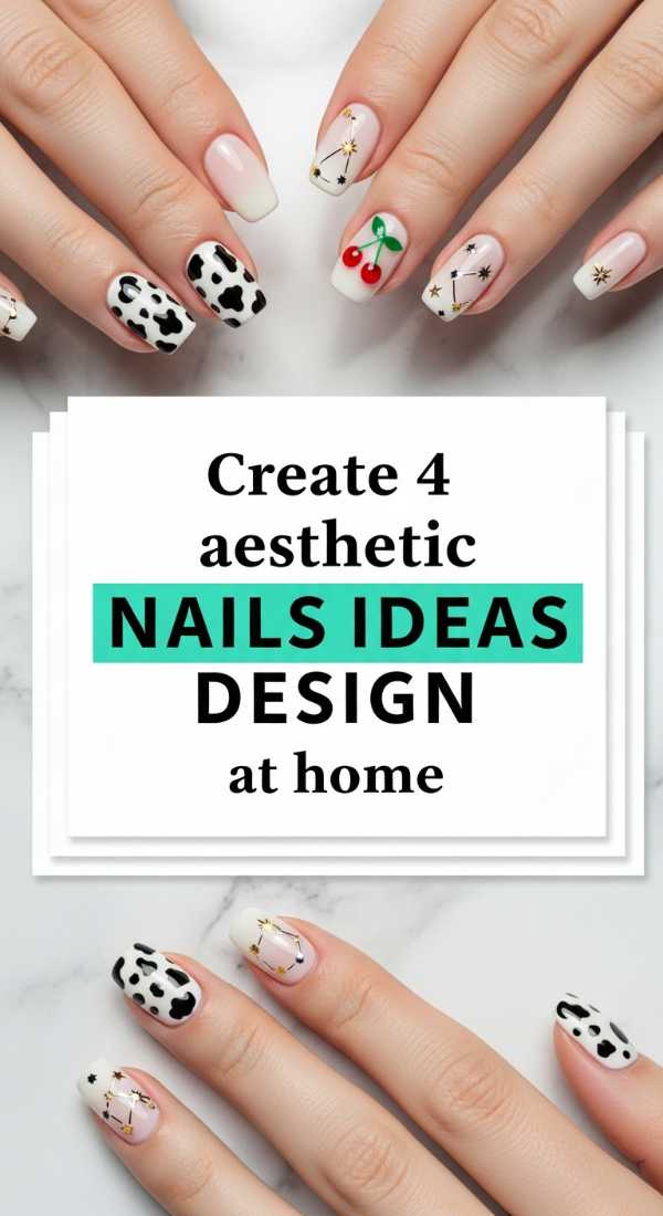 Create 4 Aesthetic Nails Ideas Design At Home 69eba3a224c57