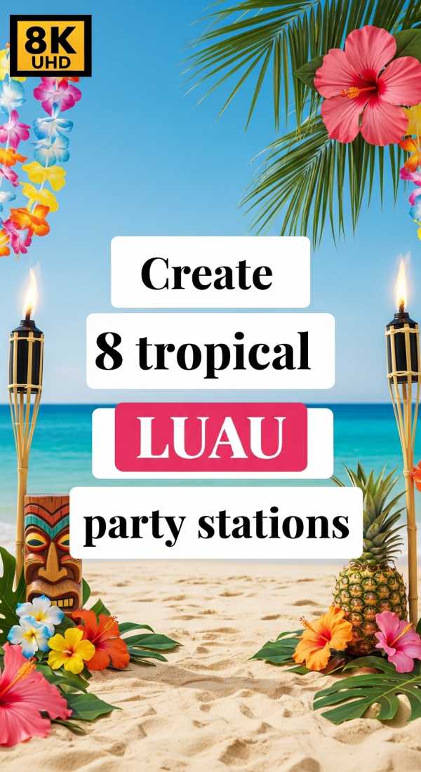 Create 8 Tropical Luau Party Stations 69e60f4b703a6