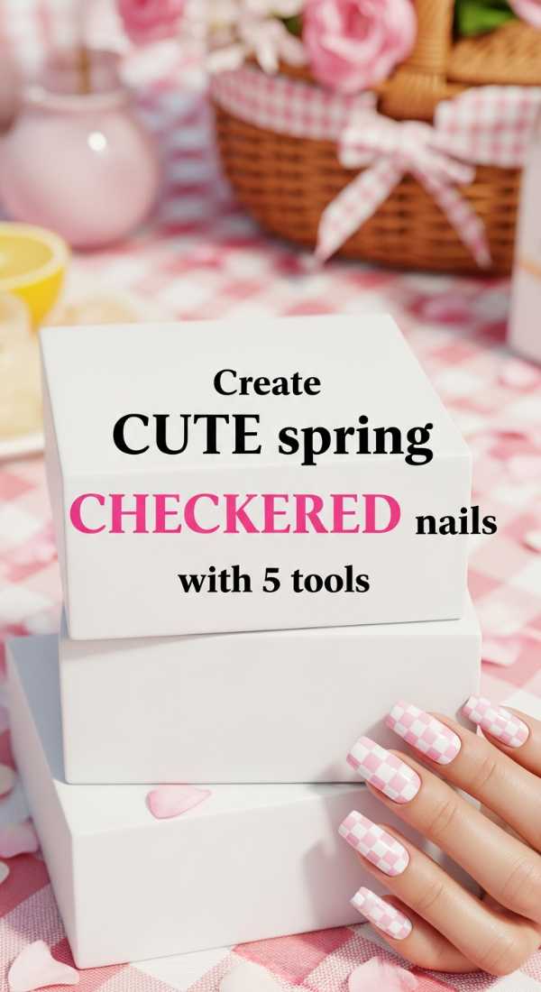 Create Cute Spring Checkered Nails With 5 Tools 69e7802b9a383