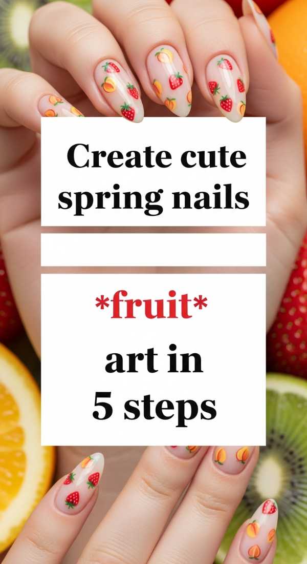 Create Cute Spring Nails Fruit Art In 5 Steps 69e5287940383