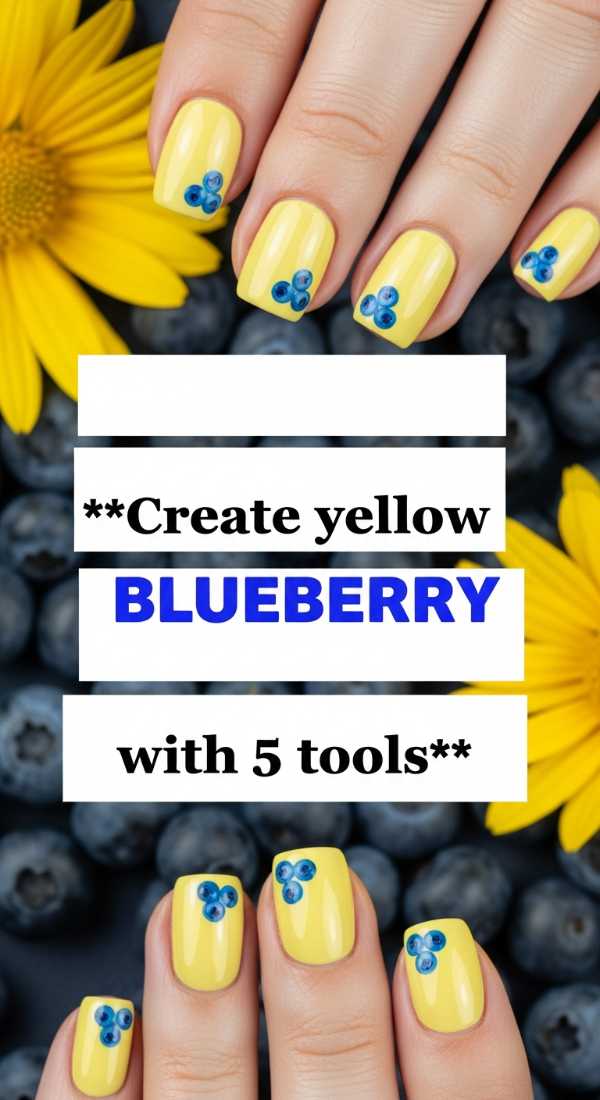 Create Yellow Blueberry Nails With 5 Tools 69ed0bc4eb99e