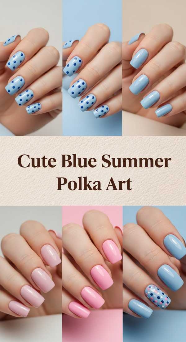 Cute Blue Summer Polka Art 69ece5a5a7cdc