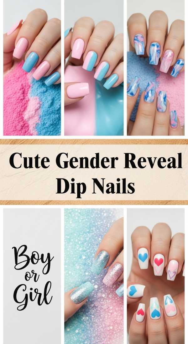 Cute Gender Reveal Dip Nails 69e757b1d3aab