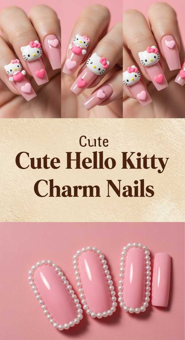 Cute Hello Kitty Charm Nails 69eb726ebd667