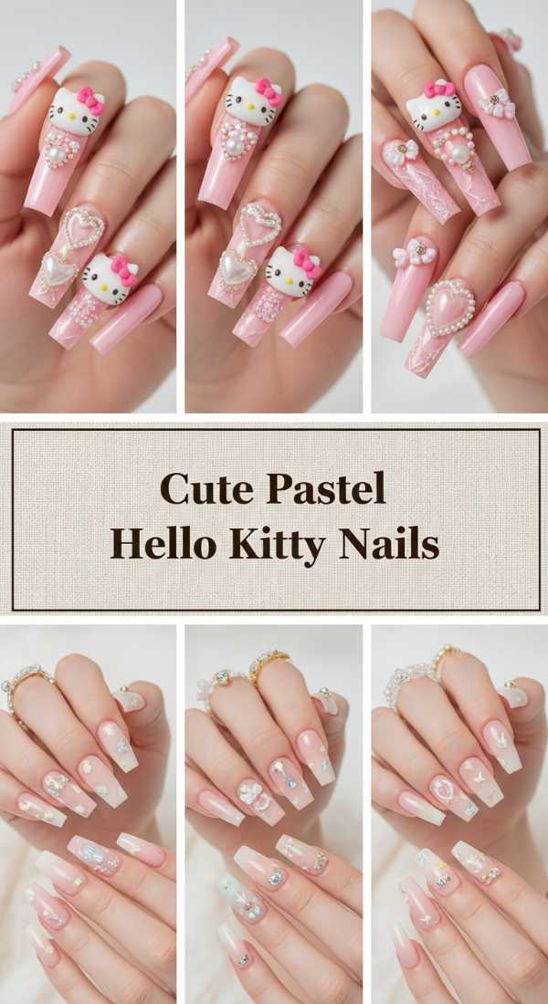 Cute Pastel Hello Kitty Nails 69ecf87ca2aba