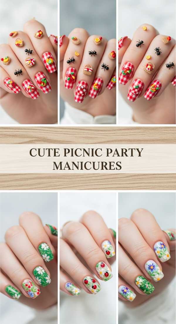 Cute Picnic Party Manicures 69ecf899d4dd7