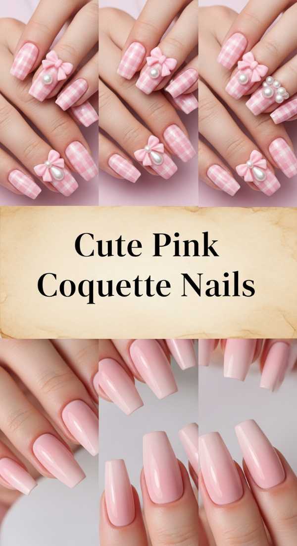 Cute Pink Coquette Nails 69ecf75785300