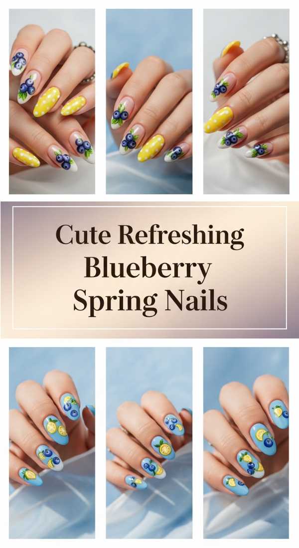 Cute Refreshing Blueberry Spring Nails 69ef3ac783cbb