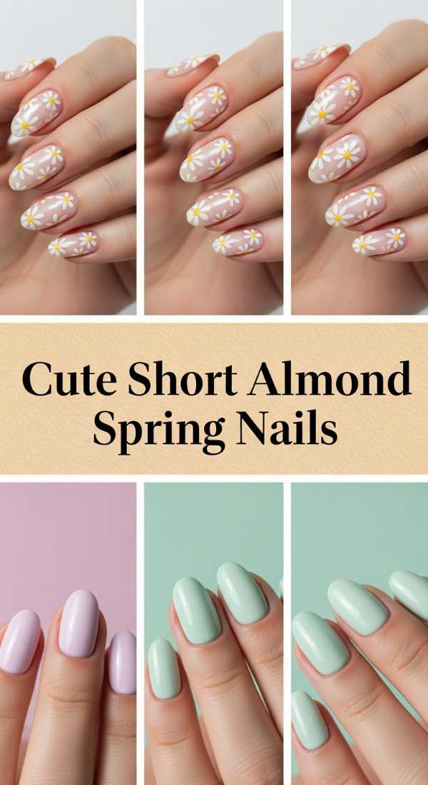 Cute Short Almond Spring Nails