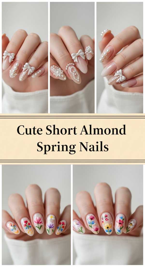 Cute Short Almond Spring Nails