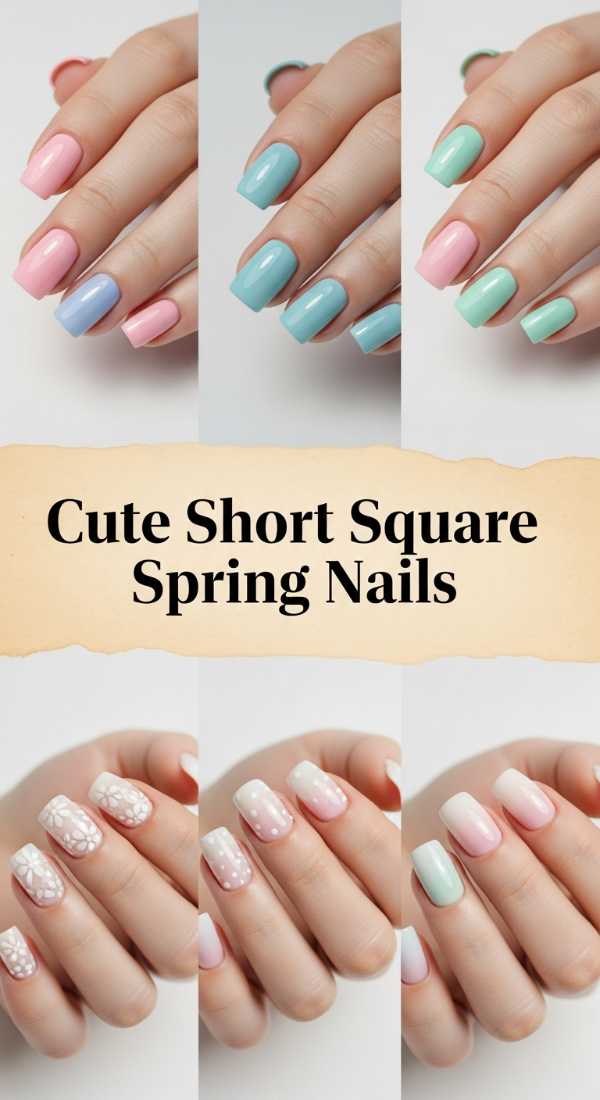 Cute Short Square Spring Nails 69e905bc747a2