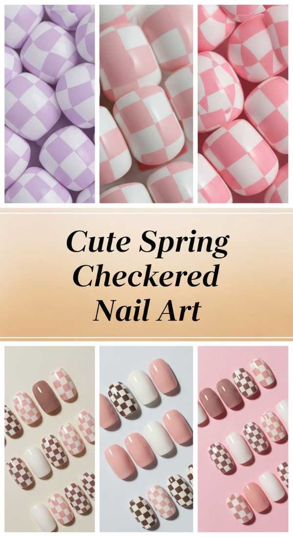 Cute Spring Checkered Nail Art 69f24a938f8f5