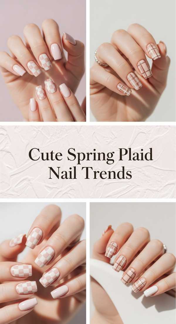 Cute Spring Plaid Nail Trends 69df1ba8c0e62