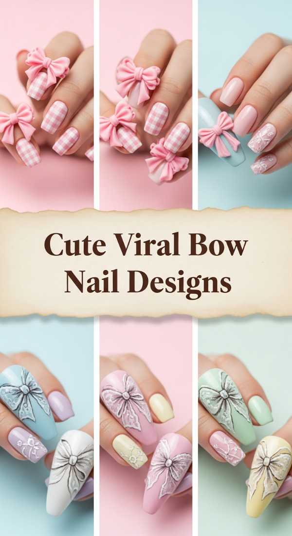 Cute Viral Bow Nail Designs 69e72cba03ed9