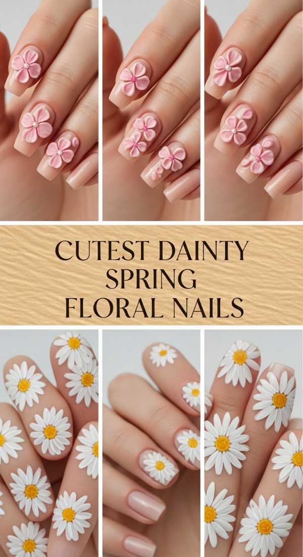 Cutest Dainty Spring Floral Nails
