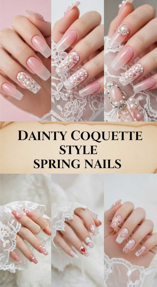 Spring Mani Magic: The Dreamiest Nail Aesthetics to Try This Season Dainty Coquette Style Spring Nails 69df3acc96643
